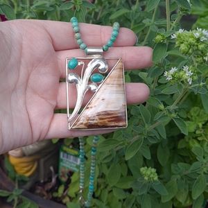 Jay King Sterling Petrified Wood Turquoise…